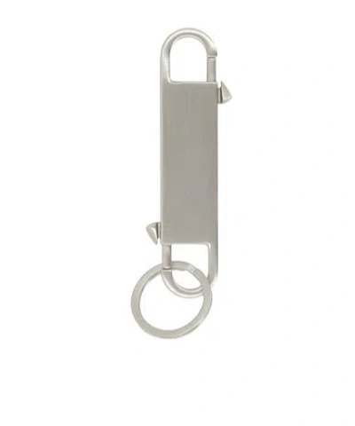 Rick Owens Rectangular Carabiner Keyring In Metallic