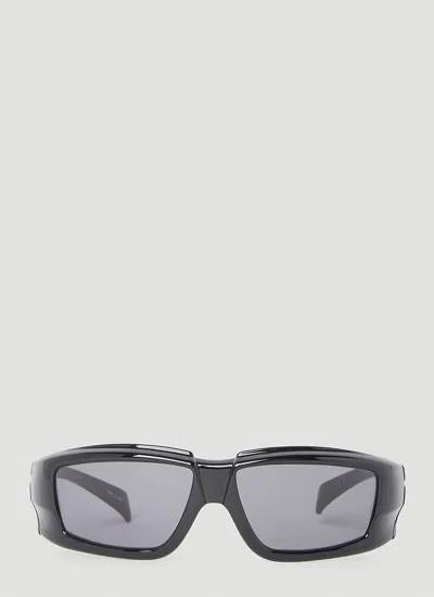 Rick Owens Rectangular Sunglases In Blue