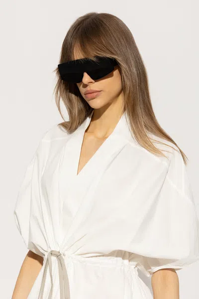 Rick Owens Rectangular Sunglasses In Black