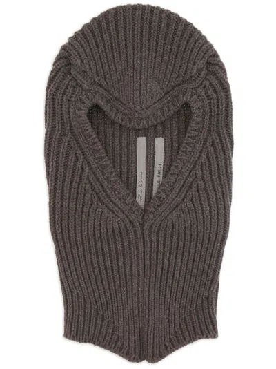 Rick Owens Recycled Cashmere-wool Balaclava In 灰色