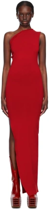 Rick Owens Red Athena Maxi Dress In 03 Cardinal Red