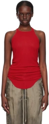 Rick Owens Red Basic Rib Tank Top In 03 Cardinal Red