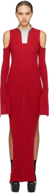 Rick Owens Red Cape Sleeve Maxi Dress In 03 Cardinal Red