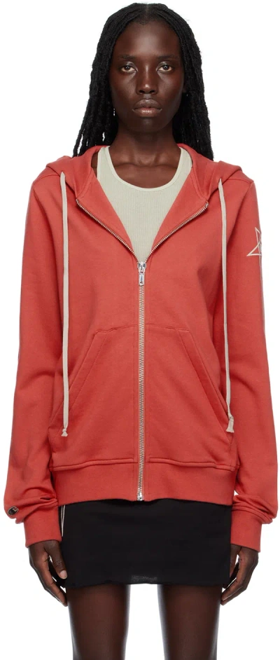 Rick Owens Red Champion Edition Jason's Hoodie In 73 Carnelian