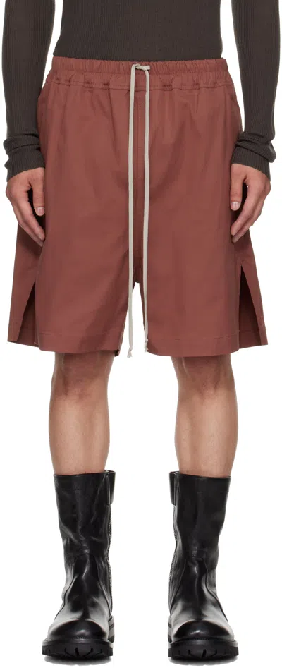 Rick Owens Red Concordians Boxer Shorts In Burgundy
