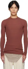 Rick Owens Red Concordians Ribbed Round Neck Sweater