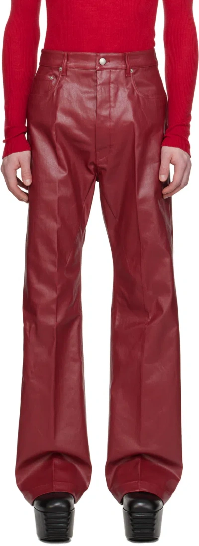 Rick Owens Red Geth Jeans In 03 Cardinal Red