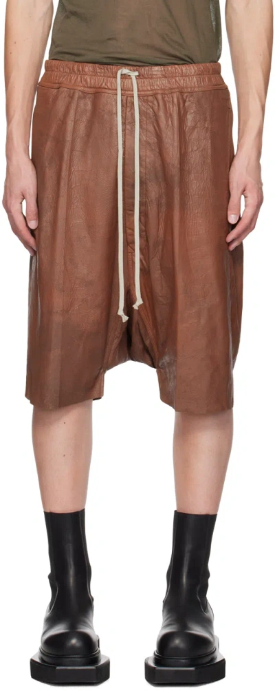 Rick Owens Red Megablister Shorts In 93 Throat
