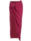 Rick Owens Red Silk Jersey Skirts Rose In Red