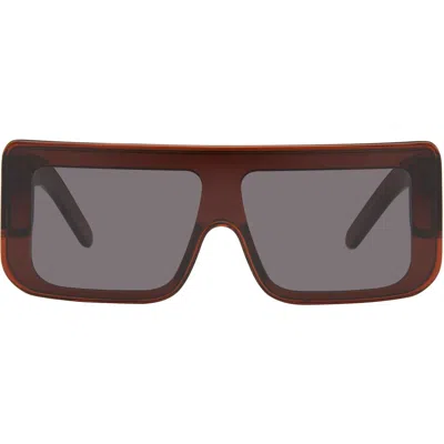 Rick Owens Red Tower Documenta Sunglasses In Burgundy