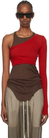 Rick Owens Red Ziggy Long Sleeve T-shirt In 03 Cardinal Red