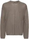Rick Owens Relaxed Fit Beige Cotton Sweater In Gray