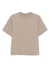 Rick Owens Relaxed Fit Beige Short Sleeve T-shirt In Neutral