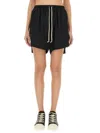 Rick Owens Bermuda Shorts With Elastic Waistband And Side Slits