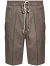 Rick Owens Relaxed Fit Bermuda Shorts With Adjustable Waistband In Brown