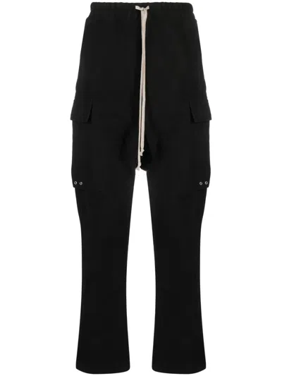 Rick Owens Stretch-cotton Drop-crotch Trousers In Black