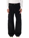Rick Owens Trousers With Cargo Pockets And Wide Leg In Black