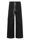 Rick Owens Mens Black Cargobelas Multi-pockets Wide-leg Relaxed-fit Stretch-cotton Trousers In Black