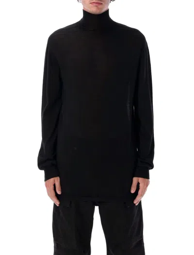 Rick Owens Relaxed-fit Black Wool Turtleneck Sweater