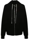 Rick Owens Relaxed Fit Full Zip Windbreaker With Hood In Black