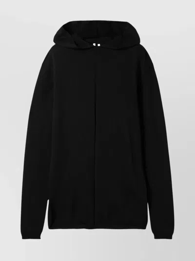RICK OWENS RELAXED FIT HOODED KNIT SWEATSHIRT