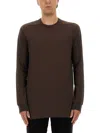 Rick Owens Relaxed Fit Long-sleeved T-shirt In Brown