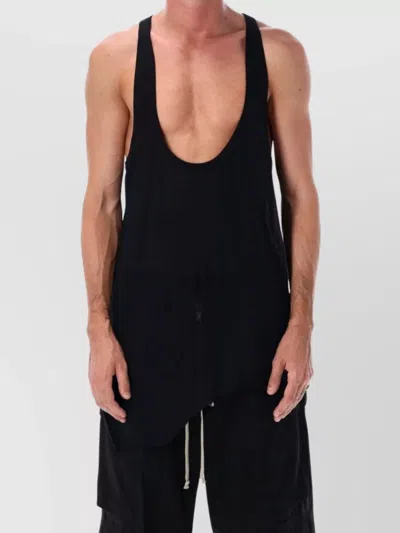 Rick Owens Relaxed Fit Sleeveless Scoop Neck Tank In Black