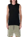 Rick Owens Relaxed-fit Black Tank Top With Unique Draping In Black