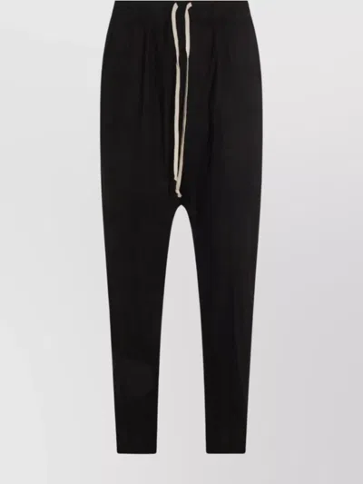 Rick Owens Relaxed Fit Trousers With Drawstring And Drop-crotch In Black