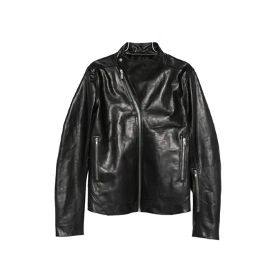 Rick Owens Release Asymmetric-zip Leather Jacket In Black