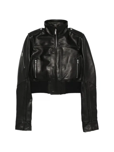 Rick Owens Rev Leather Jacket In Black