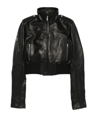 Rick Owens Black 'suicide' Edition Temple Rev Leather Jacket