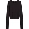 Rick Owens Rib Crop Hoodie In Black