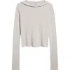 Rick Owens Rib Crop Hoodie In Gray