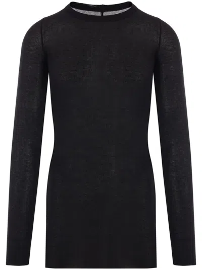 Rick Owens Rib Fine-ribbed T-shirt In Black