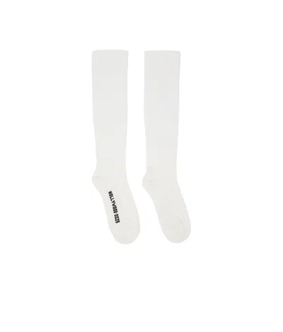Rick Owens Rib Knitted Socks In White