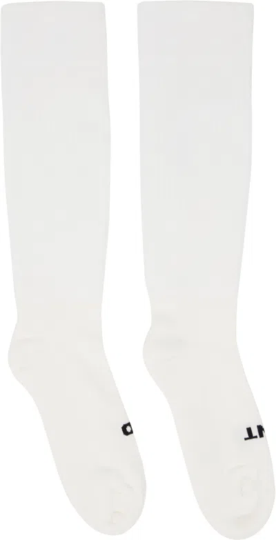 Rick Owens Rib Knitted Socks In White