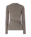 Rick Owens Rib Knitted Top In Gray