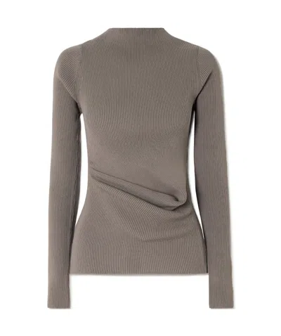 Rick Owens Rib Knitted Top In Gray