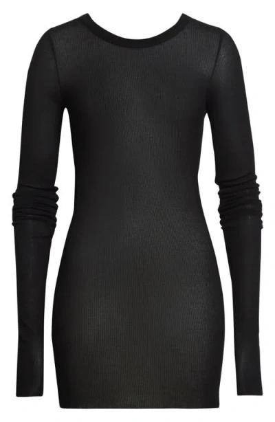 Rick Owens Rib Long Sleeve T-shirt In Black