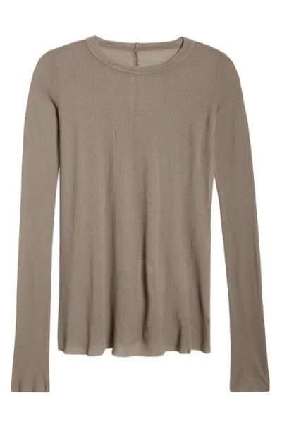 Rick Owens Rib Long Sleeve T-shirt In Dust