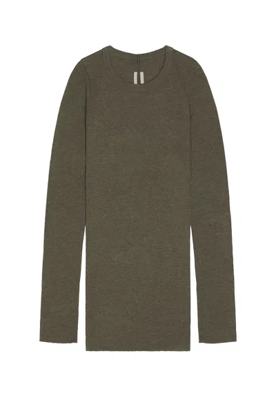 Rick Owens Rib Long Sleeve Tee In Brown