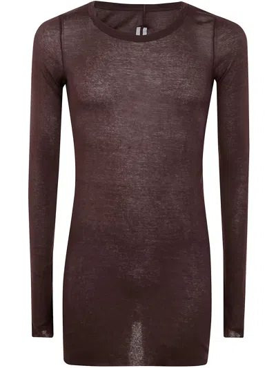 Rick Owens Rib Long Sleeves T-shirt In Red