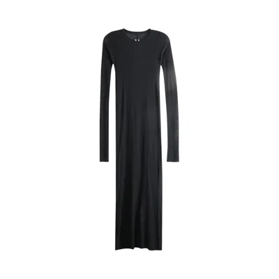 Pre-owned Rick Owens Rib Long-sleeve Dress 'black' | Women's Size 42