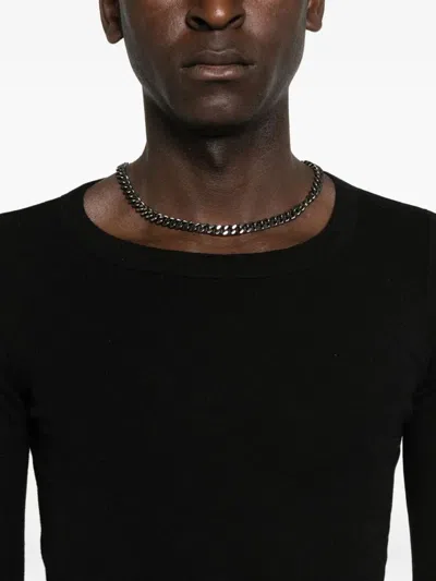 Rick Owens Rib Ls T In Black