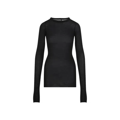 RICK OWENS RICK OWENS RIB LS T BLACK VISCOSE TOP