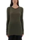 Rick Owens Sheer Fabric Long Sleeves Round Neck In Multi