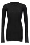 Rick Owens Black Hollywood Rib Ls T-shirt In Black