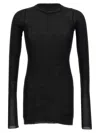 Rick Owens Rib Ls T T-shirt Black In Black