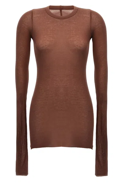 Rick Owens 'rib Ls T' T-shirt In Pink
